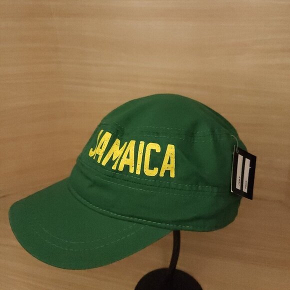 Jamiaca Green Yellow New Cadet Style Hat Cap TBL Headwear - Picture 5 of 8